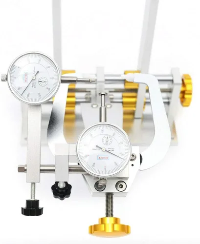 Vista 5 de Soporte de rueda para mantenimiento profesional con 3 calibres, herramientas de reparación de bicicletas, acepta ruedas de 13 a 38 pulgadas