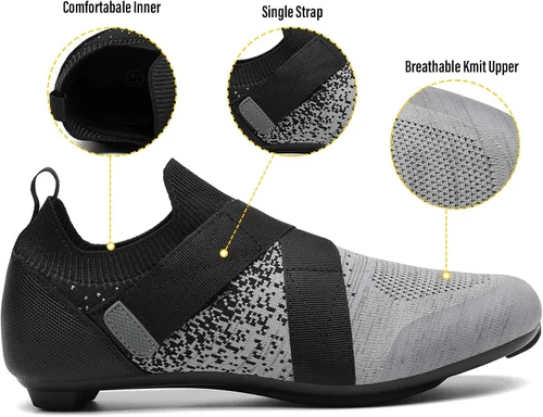 Vista 4 de Zapatos de ciclismo unisex compatibles con Peloton Bike y SPD Indoor Road Riding Ciclismo Zapatos de bicicleta con tacos Delta incluidos