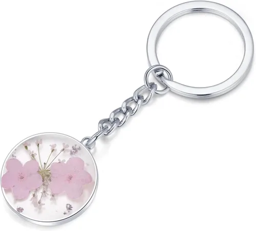 Vista 14 de Pressed Flower Keychain Charms Forget-Me-Not Keychain Personalized Handmade Keychain Gifts for Her