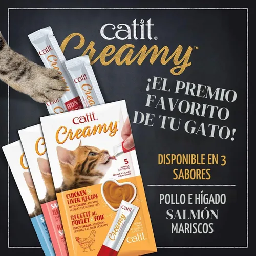 Vista 4 de Catit Creamy - Paquetes personalizados de golosinas para gato que puede lamer