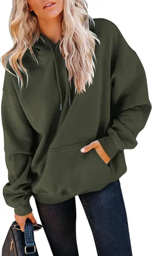 Vista 21 de Yuccalley Sudaderas con capucha y bolsillo de manga larga para mujer