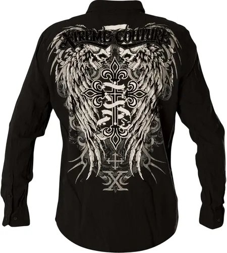 Vista 5 de Xtreme Couture Affliction - Camisa con botones para hombre, diseño de Kings Fall
