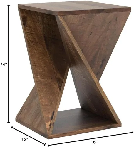 Vista 3 de Jofran Global Archive Jasper - Mesa de madera moderna, color ámbar