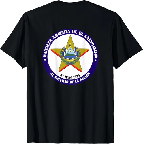 Vista 3 de Fuerza Armada El Salvador Army - Camiseta Fuerza Aerea de El Salvador, Negro, S