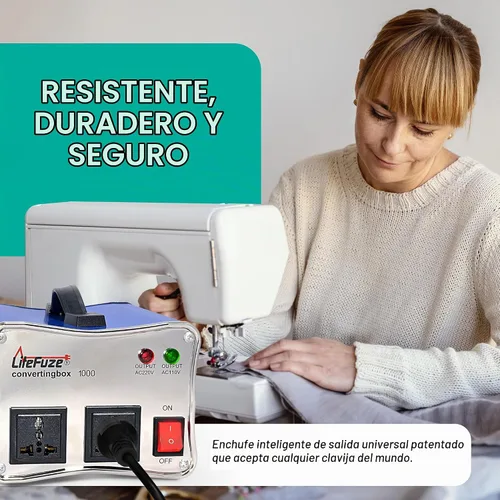 Vista 5 de LiteFuze 1000W Transformador Automático de Voltaje Paso-arriba/Paso-abajo - 110/120v a 220/240v - De Alta Resistencia – Protección de Interruptor