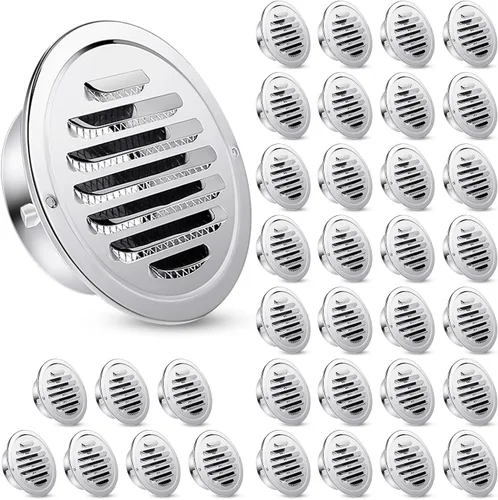 Vista 25 de Zonon 1 pieza de rejillas de ventilación de sofito de acero inoxidable de 4 pulgadas, cubierta de ventilación redonda para secadora con pantalla