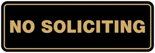 Vista 21 de Estándar No Soliciting Door/Wall Sign - Negro - Pequeño
