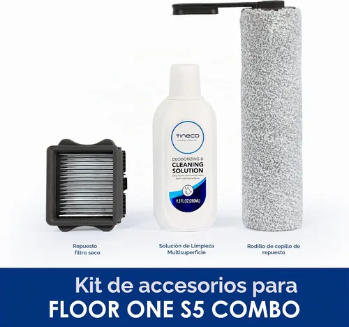 Vista 2 de Tineco Floor ONE S5 Combo de reemplazo HEPA Asamblea y rodillo de cepillo y solución de 9.5 fl oz, juego de accesorios de fregona de vacío