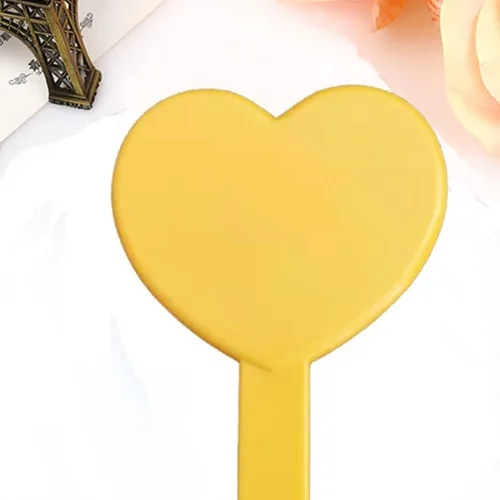 Vista 2 de LALAFINA 2 piezas de mango de espejo de maquillaje princesa para mujer, cartera de mano, espejo de corazón con asa, mango de espejo de peluquería