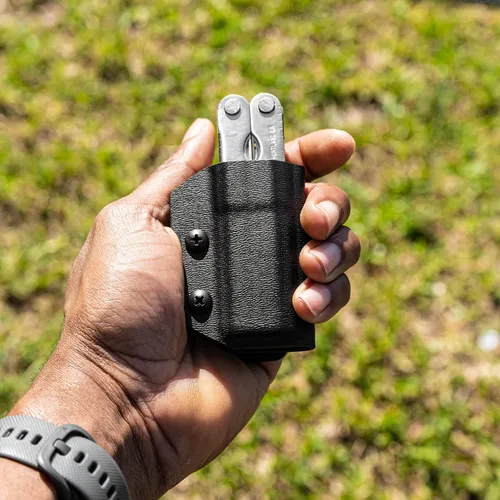 Vista 5 de Clip & Carry Kydex - Funda multiherramienta para The Leatherman PST, fabricada en Estados Unidos, funda para múltiples herramientas, color negro