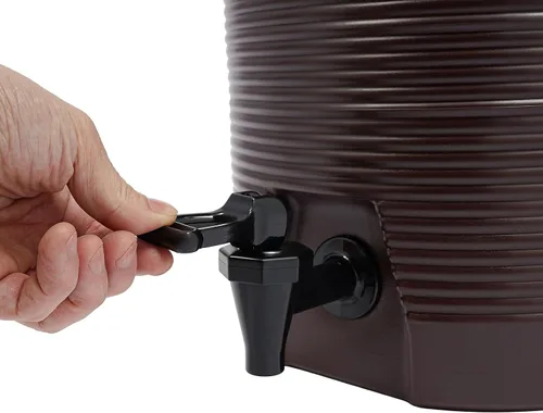 Vista 4 de Dispensador de bebidas aislado de acero inoxidable de 4.49 galones, dispensador de bebidas frías y calientes con boquilla y asa, retención