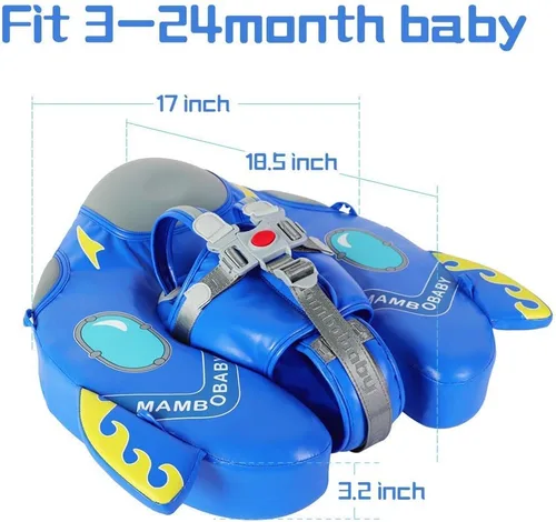 Vista 2 de Mambobaby Flotador de natación para bebé con cola, flotador sólido no inflable, mejora de flotador suave impermeable y agradable a la piel