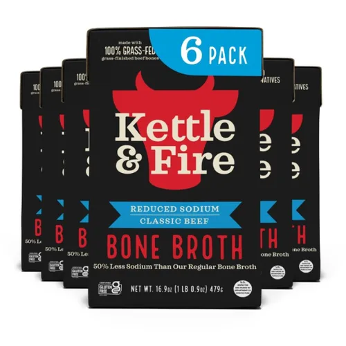 Vista 36 de Kettle and Fire Classic - Caldo de hueso de ternera, aprobado por Keto, Paleo, y Whole 30, sin gluten, alto en proteínas y colágeno, paquete de 4