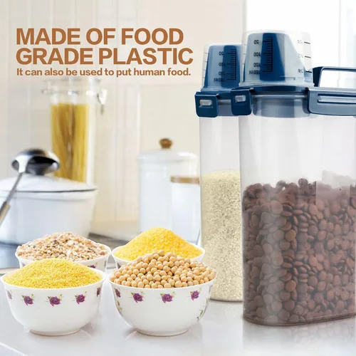 Vista 3 de TIOVERY Recipiente mejorado de almacenamiento de alimentos para perros pequeño, recipiente hermético para alimentos de gatos, recipiente dispensador
