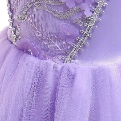 Vista 5 de Disfraz de princesa Rapunzel de Sofía para niñas pequeñas, para cumpleaños, fiesta de Halloween, cosplay, disfraces