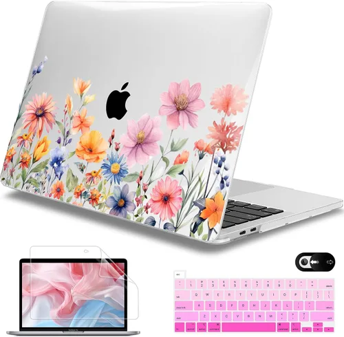 Vista 31 de Mektron Funda para MacBook Pro de 13 pulgadas 2022 2021 2020 versión A2338 M2 M1 A2289 A2251, cubierta rígida de plástico impresa para MacBook Pro