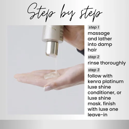 Vista 4 de Kenra Platinum Luxe Shine Shampoo High Shine Smoothing Shampoo for Frizzy Hair For Dull Hair Sulfate Free Color Safe