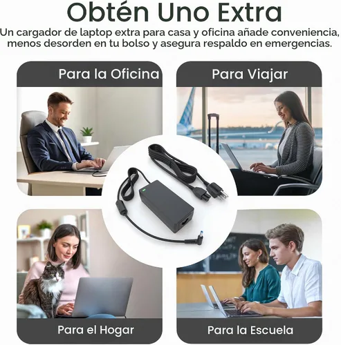 Vista 8 de PowerSource Adaptador de CA HP Smart Blue Tip de 19.5V 65W 45W Certificado UL de 14 Pies de Largo para Muchos Modelos Incluyendo X360 Pavilion