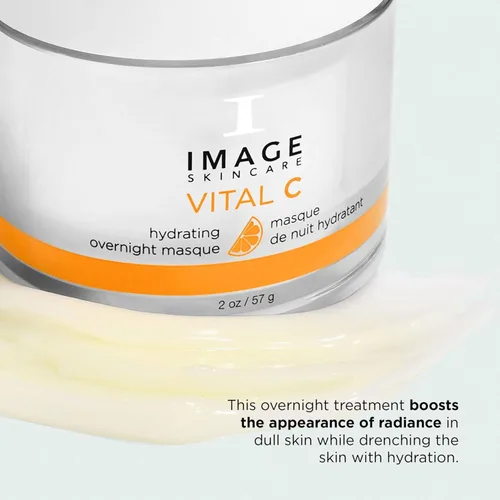 Vista 3 de IMAGE Skincare, VITAL C Mascarilla hidratante durante la noche, máscara facial revitalizante para dormir con extracto de algas azul-verdes y ácido