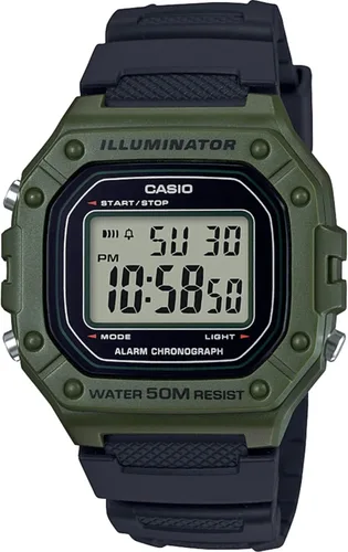Vista 3 de Casio W218H Series Men’s Digital Watch 50M WR 1/100 Second Stopwatch 100 SEC Chronograph LED Backlight Countdown Timer Daily Alarm