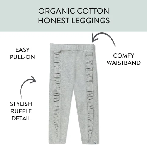 Vista 2 de HonestBaby Multipack Leggings Skinny, Flare and Cargo Pants Organic Cotton for Infant Baby Girls, Toddlers, Little Kids