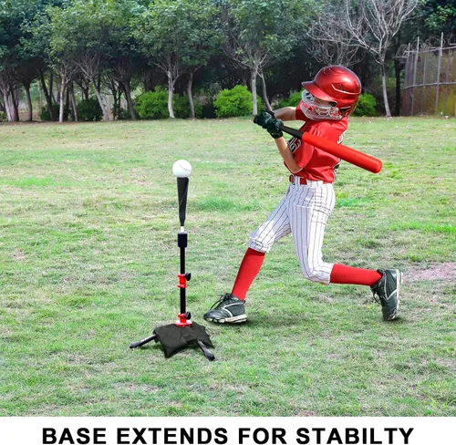 Vista 7 de BaseGoal Camiseta de Bateo de Béisbol para Niños, Tee de Bateo, Tee de Sóftbol, Tee de Bateo para Jóvenes, Tee de Teeball, Tee de Viaje, Altura