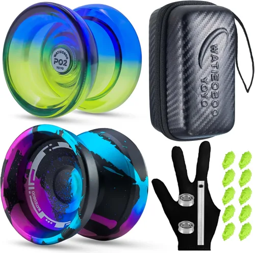 Vista 9 de P02 PC para principiantes YoYo + Pro Metal yoyo Responsive Dual Mode Yo Yo Top Finger Spin, Yoyo Trucos de Yoyo, yoyo para principiantes y adultos