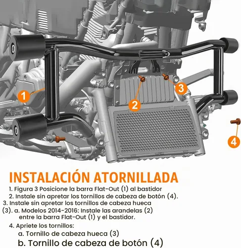 Vista 7 de Engine Guard Flat-Out Crash Bar for Harley Touring 2014-2026 Black-Touring Engine Guard 14-26