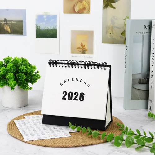 Vista 4 de Multibey Calendario de escritorio 2025-2026, calendario de escritorio pequeño abatible de 6.5 x 6.5 pulgadas, julio 2025-diciembre 2026, calendario