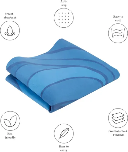 Vista 5 de Tapete de yoga de viaje, antideslizante, plegable, con bolsa de transporte para yoga, ejercicio, pilates, 0.059 in de grosor, ligero, esterilla