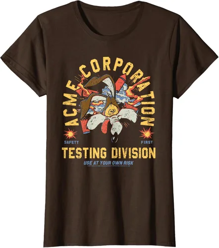 Vista 17 de Looney Tunes Wile E. Coyote Acme Co. Camiseta de la División de Pruebas Negro