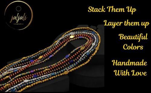 Vista 9 de Handmade African Waist beads from West Africa Senegal. Strethy Unique beads with a sparkle to them. Made with Long Lasting Durable