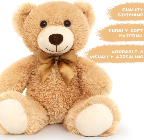 Vista 4 de Tezituor Oso de peluche a granel, 5 paquetes, 14 pulgadas, pequeño oso de peluche a granel, centro de mesa de osos de peluche para baby shower, osos