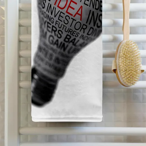 Vista 2 de 3dRose Concept Design of a Light Bulb with the Word idea in red Letter on it 22x30 Bath Hand Pool Towel
