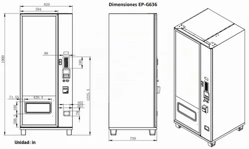 Vista 3 de Máquina expendedora combinada de bebidas refrigeradas EPEX con control de temperatura estratificado