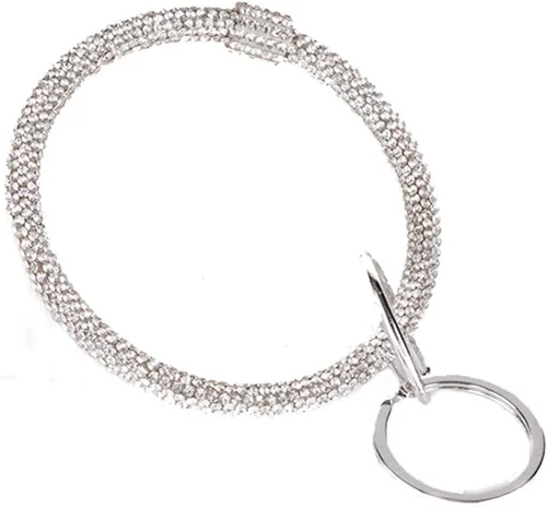 Vista 2 de GUCABE Llavero con diamantes de imitación para mujer, 3 pulgadas