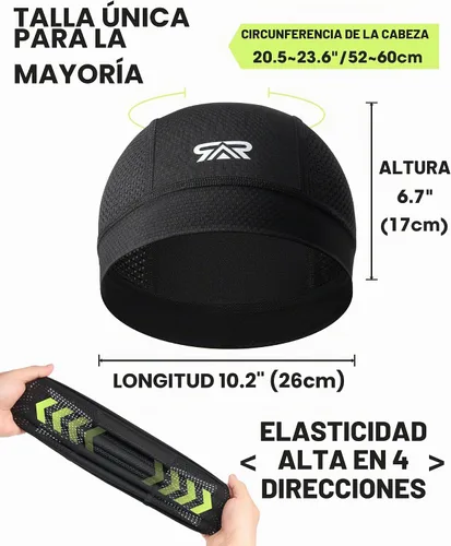 Vista 5 de Paquete de 3 protectores de casco de malla transpirable con diseño de calavera y control de sudor