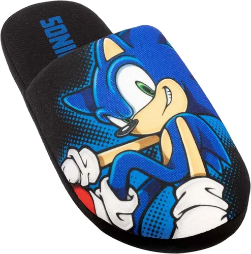 Vista 3 de Sonic The Hedgehog Pantuflas para hombre, mocasines de ajuste ancho
