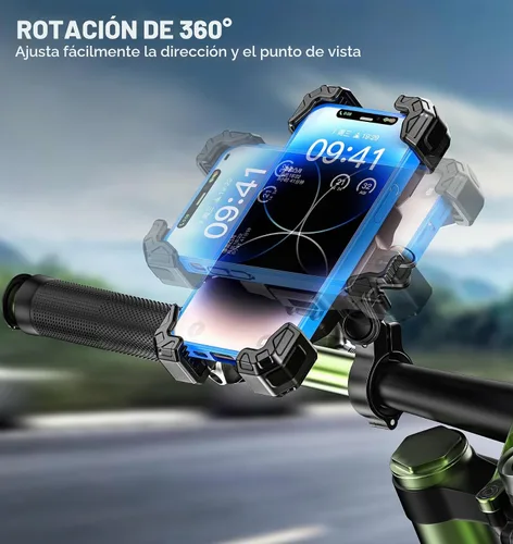 Vista 7 de VAZESWIN Soporte de teléfono para motocicleta con amortiguador de vibraciones, soporte para teléfono de bicicleta con bloqueo de 1s con base