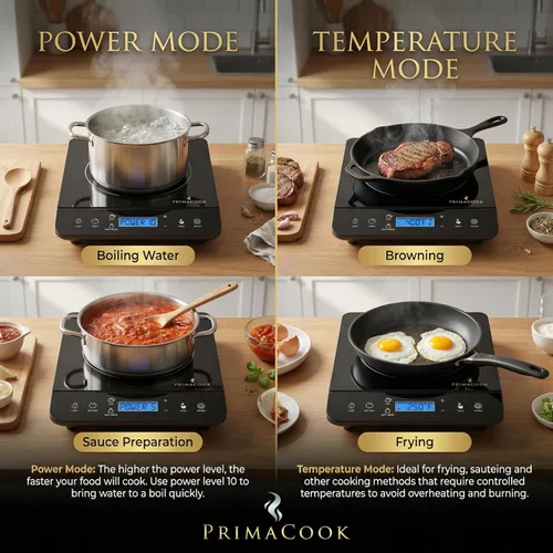 Vista 6 de Placa de Inducción Portátil - Placa Caliente de Inducción de Quemador Único - Calentamiento Seguro y Rápido para Cocina Gourmet - Diseño Elegante