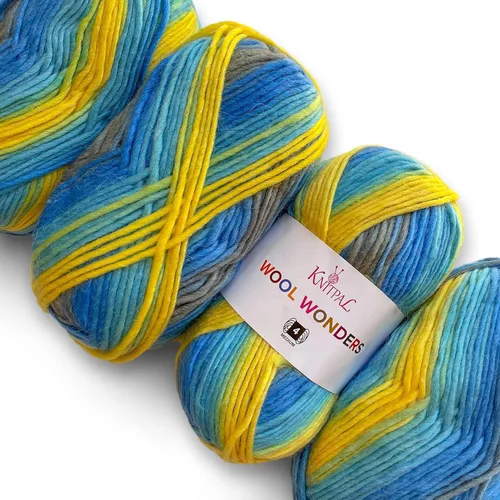 Vista 14 de Wool Wonders - Ovillo de lana para tejer, paquete de 4 (640 yardas/14.11 oz), patrones libres, hilo de lana para tejer, Aran/pesado #4