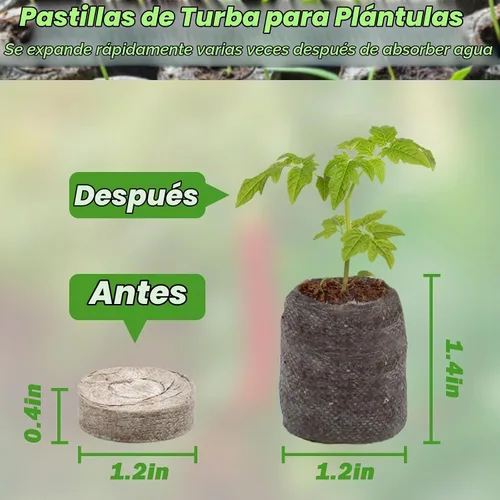 Vista 2 de ZeeDix Gránulos de turba para el inicio de semillas, 55 cápsulas de tierra