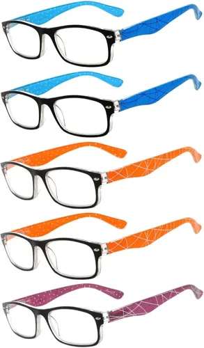 Vista 7 de OWL Readers - Paquete de 5 lentes de lectura elegantes para mujer con hermosos patrones para mujer, bisagra de resorte de lujo, aspecto elegante