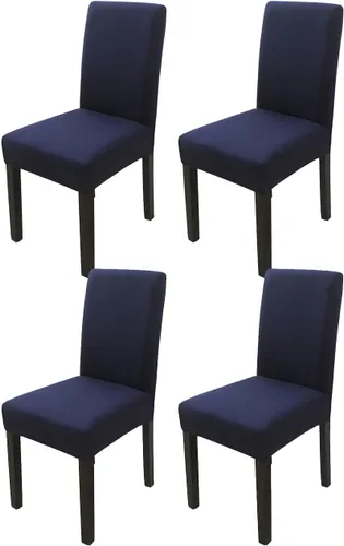 Vista 19 de Chickwin Paquete de 2 fundas elásticas para sillas de comedor, fundas elásticas negras para sillas de cocina, de elastano, sin brazos, ideales