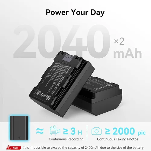 Vista 2 de SMALLRIG Juego de Cargador de Batería de Cámara de Reemplazo para NP-FZ100 A7 IV, A7R V, A7S III, Cargador de Batería de Doble Ranura para Sony A7R