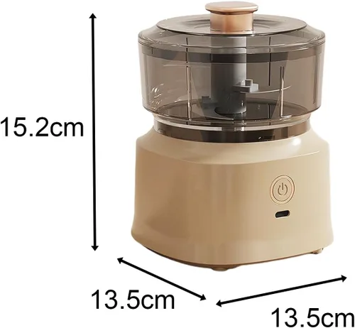 Vista 6 de Mini picadora eléctrica de ajo, licuadora de ajo, 11.8 fl oz, herramientas de cocina automáticas a prueba de salpicaduras, picadora de carne