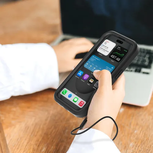 Vista 8 de WXR Compatible con iPhone 15 Plus/iPhone 14 Plus, silicona suave y parte trasera de policarbonato duro transparente e interior de policarbonato Negro