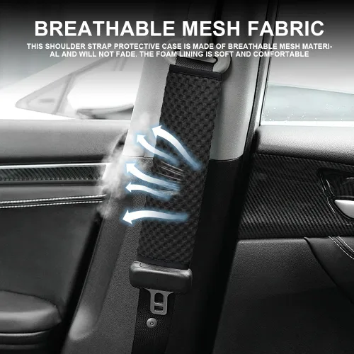 Vista 3 de 2 fundas para cinturón de seguridad de automóvil, almohadillas suaves para cinturón de seguridad, fundas para el cuello, protector de correa