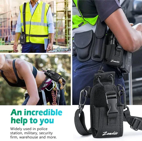 Vista 5 de Zeadio Versátil funda de radio bidireccional, funda universal duradera para radio bidireccional Walkie Talkies (ZNC-C, paquete de 2)