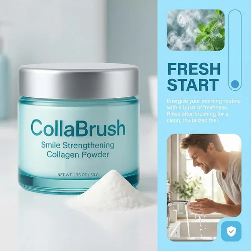 Vista 5 de Collabrush Proteína de colágeno en polvo, Pasta dental de colágeno + hidroxiapatita en polvo para el cuidado de las encías, Proteína de colágeno
